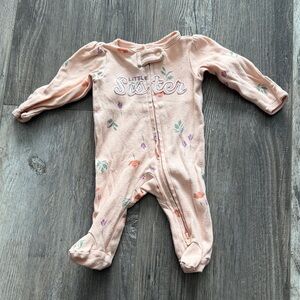 Carters Little Sister Peach Floral Kids One Piece